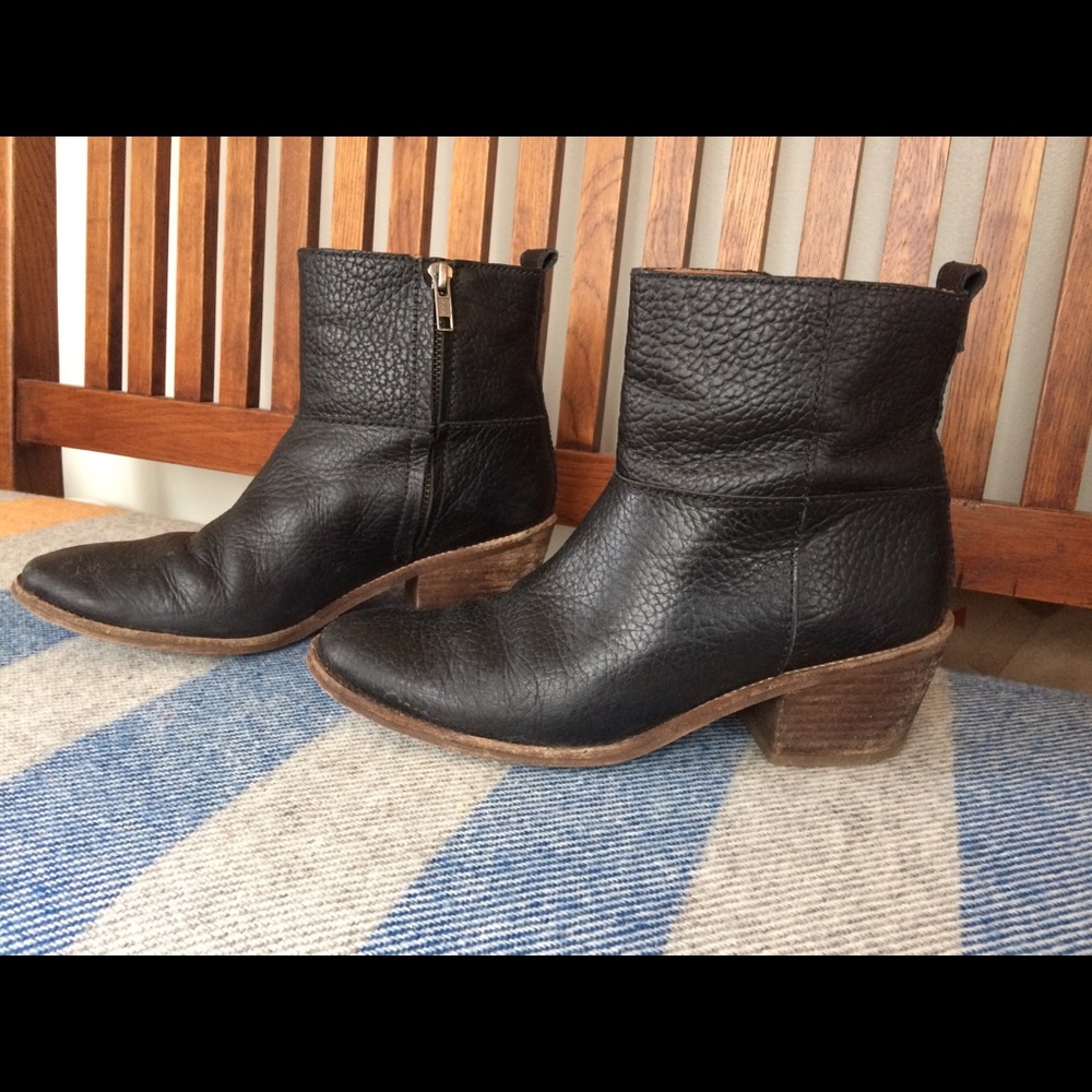 Madewell charley perrie black leather boots 8